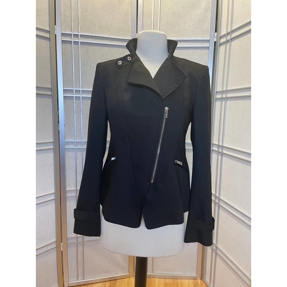Ann Taylor Black Asymmetrical Blazer Size 0